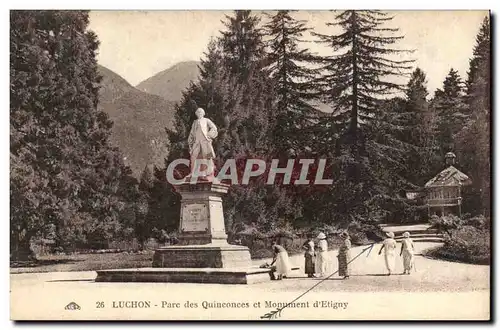 Ansichtskarte AK Luchon Parc des Quinconces et monument d&#39Etigny