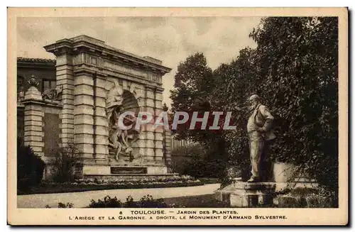 Toulouse Ansichtskarte AK Jardin des plantes l&#39Ariege et la Garonne A droite le monument d&#39Armand Sylvestre