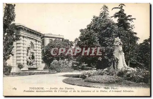Toulouse Ansichtskarte AK Jardin des plantes Fontaine monumentale de l&#39Ariege et de la Garonne et la statue d&