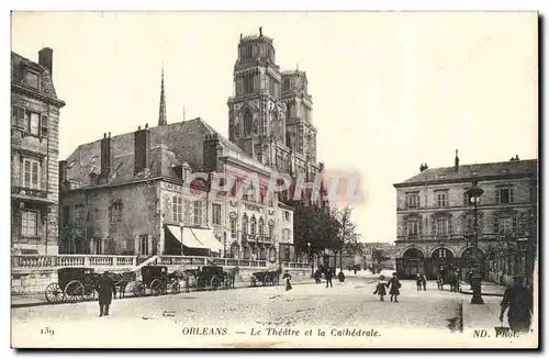 Orleans Cartes postales Le theatre et la cathedrale