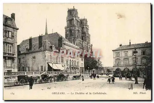 Orleans Cartes postales Le theatre et la cathedrale