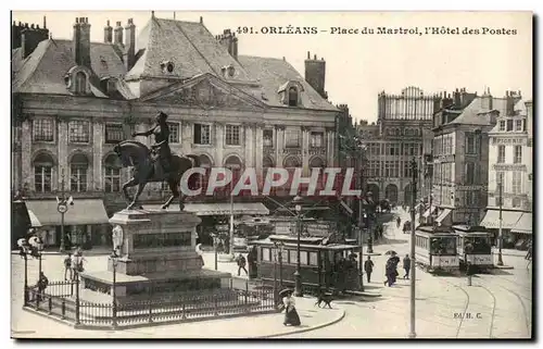 Orleans Ansichtskarte AK Place du Martroi Hotel des Postes