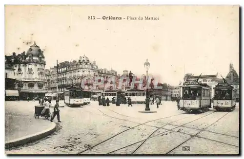 Orleans Cartes postales Place du Martroi (tramways)