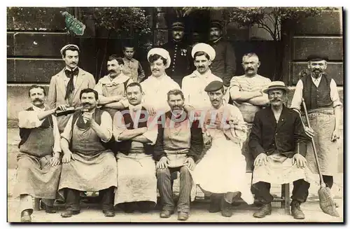 CARTE PHOTO Tous les metiers de l'armee ! (cafe cuisiniern balaiyeur) TOP