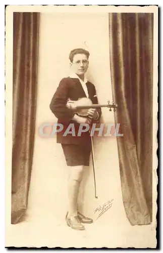 CARTE PHOTO Violoniste violon Jeuen homme Musicien