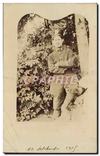 CARTE PHOTO Homme en militaire (Verzoy Bourgneuf militaria)