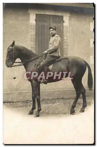 CARTE PHOTO Cavalier Auch militaria