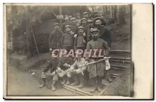 CARTE PHOTO Sapeurs Militaria TOP