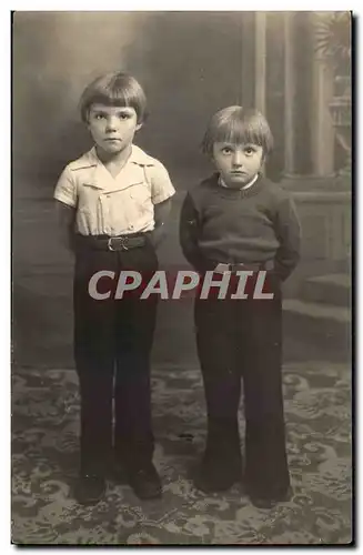 CARTE PHOTO Enfants (folklore costume fantaisie)