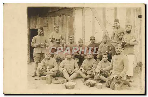 CARTE PHOTO Militaires Regiment La tambouille ! (militaria)