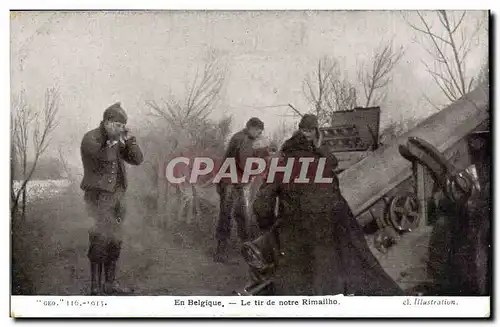 Cartes postales En Belgique Le tir de Rimailho (canon militaria)