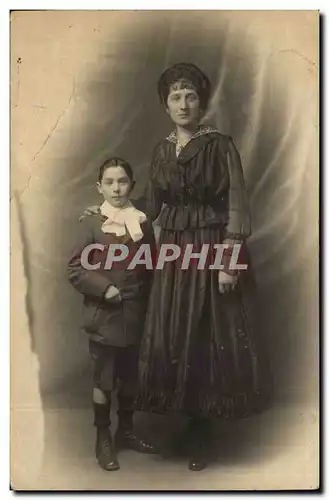 CARTE PHOTO Enfant et femme