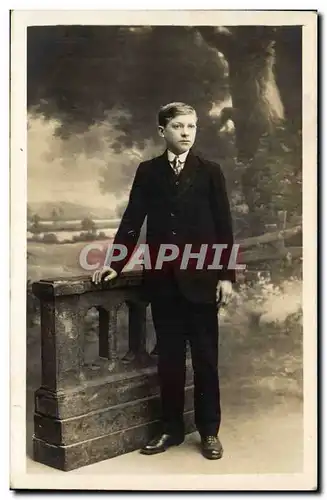 CARTE PHOTO Jeune homme Enfant