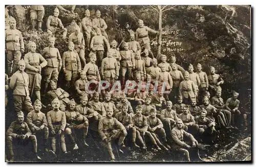 CARTE PHOTO Soldats militaria groupe C Sortie 27 mars 1920