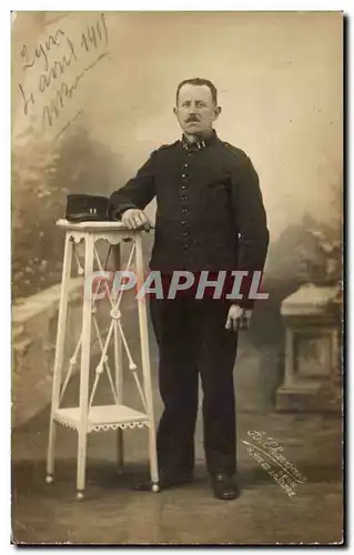 CARTE PHOTO Militaria soldat Lyon