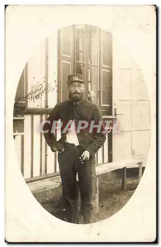 CARTE PHOTO Militaria soldat Leon Ilnet a Blondy les Tours par Civry Comtry