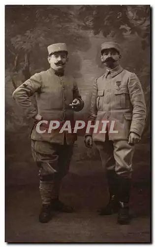 CARTE PHOTO Militaria Soldats 1917 Rue du temple a Paris