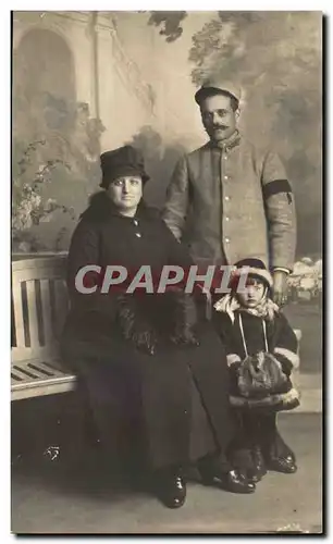 CARTE PHOTO Couple Femme et enfant