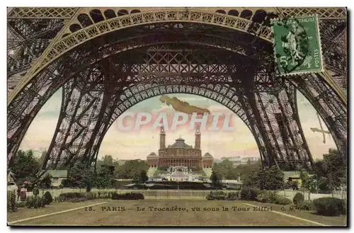 Paris - 7 - Le Trocadero vu sous le Tour Eiffel - Ansichtskarte AK