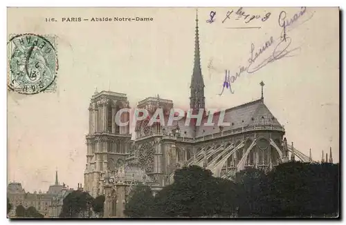 Paris - 4 - Abside Notre Dame - Ansichtskarte AK