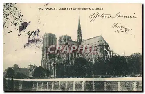 Paris - 4 - Abside Notre Dame - Ansichtskarte AK