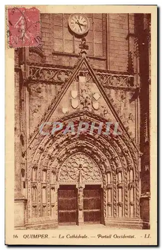 Quimpar - La Cathedrale - Portail Occidental - Cartes postales