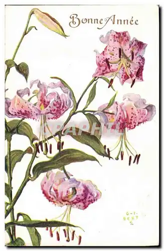 Fantaisie - Fleurs - Bonne annee - Cartes postales