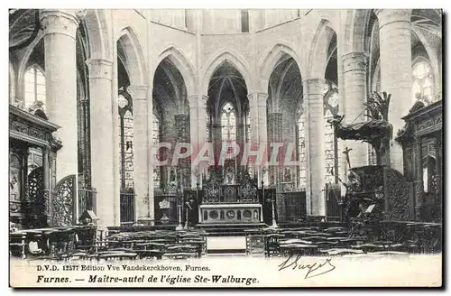 Belgique - Belgien - Furnes - Maitres autel de l&#39Eglise Ste Walburge - Cartes postales