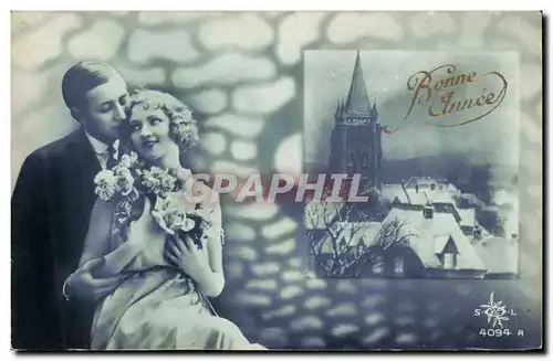 Fantaisie - Couple - Bonne Annee - Cartes postales