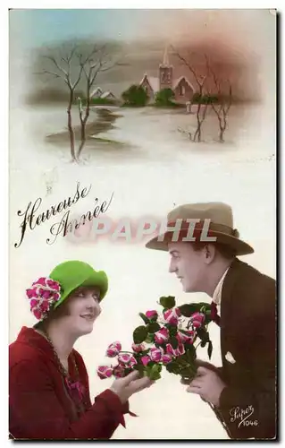 Fantaisie - Couple - Heureuse Annee - Cartes postales