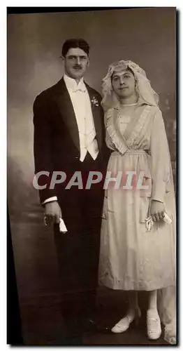 Fantaisie - Couple - mariage - wedding - beautiful lace veil - Cartes postales