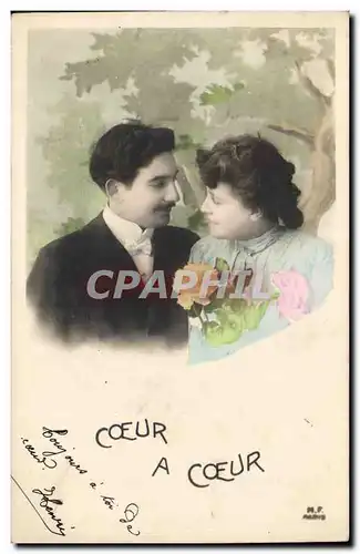 Fantaisie - Couple - Coeur a Coeur - Cartes postales