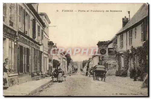 Fismes Cartes postales Porte et faubourg de Soissons (ane donkey mule)