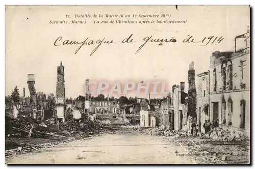 Sermaize les Bains Ansichtskarte AK Ruines La rue de Cheminon apres le bombardement