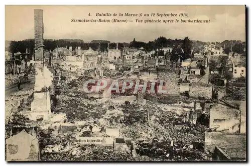 Sermaize les Bains Ansichtskarte AK Ruines Vue generale apres le bombardement