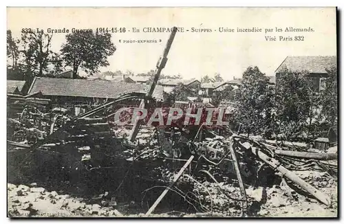 Suippes Cartes postales 1920 Usine incendiee par les allemands