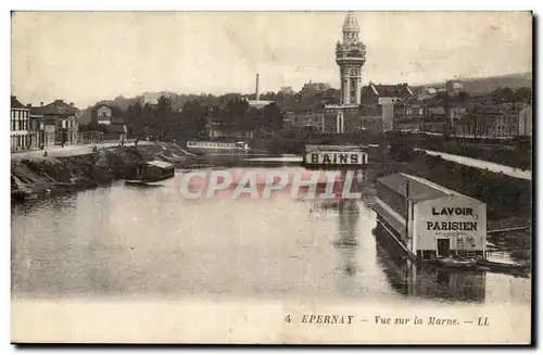 Epernay Cartes postales Vue des bords de la Marne (lavoir parisien)