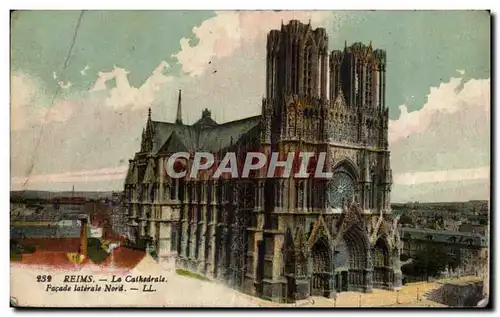 Reims Cartes postales La cathedrale Facade laterale nord