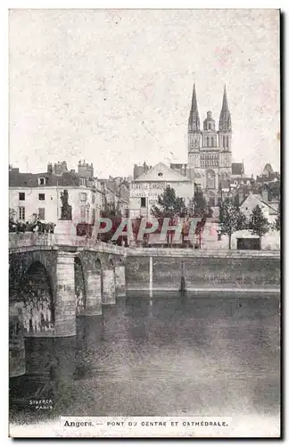 Angers Ansichtskarte AK Pont du centre et cathedrale