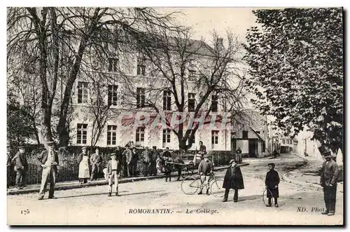 Romorantin Ansichtskarte AK Le college (enfants ane donkey mule)