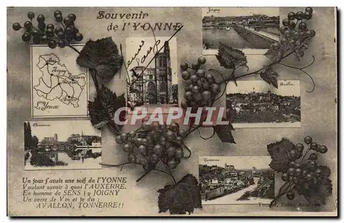 Cartes postales Souvenir de l&#39Yonne (vin vignoble)