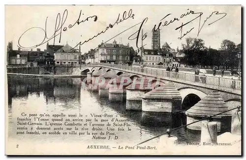 Auxerre Cartes postales Le pont Paul Bert