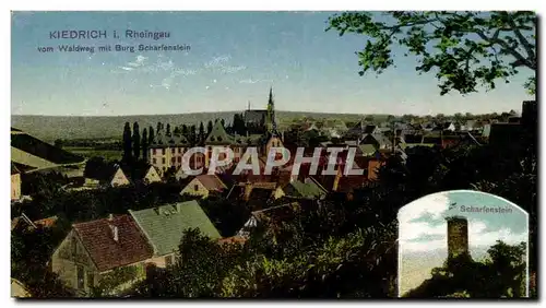Allemagne Cartes postales Rheingau vom Waldweg mit Burg Scharlenstein