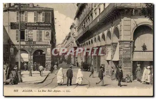 Algerie Alger Cartes postales La rue Bab Azoun