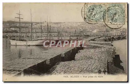Algerie Alger Ansichtskarte AK Vue prise du Mole (bateau boat ship)