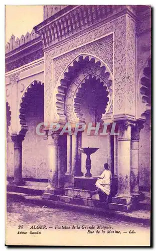 Algerie Alger Ansichtskarte AK Fontaine de la grande mosquee Rue de la Marine