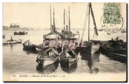 Algerie Alger Cartes postales Bateaux de peche au port