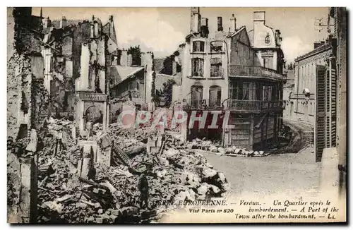 Verdun - Un Quartier apres le bombardement - Ansichtskarte AK