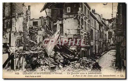 Verdun - Un Quartier apres le bombardement - Ansichtskarte AK