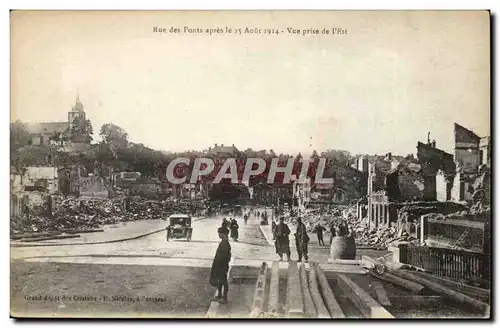 Verdun - Rue des Ponts apres le 25 Aout 1914 - Vue prise de l&#39Est - Cartes postales